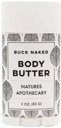 Buck Naked Organic Body Butter - Intense 24-Hour Hydration, Hypoallergenic, All-Natural - 8oz