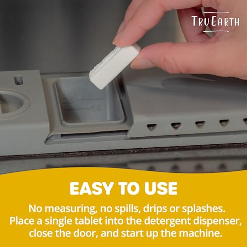 Tru Earth Dishwasher Detergent Tablets - Powerful Grease Cutter, Dye-Free, 30 Lemon Tablets