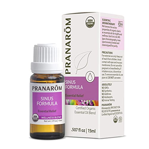 Pranarom Sinus Formula Essential Oil Blend - Organic Relief for Sinus Health, 15ml