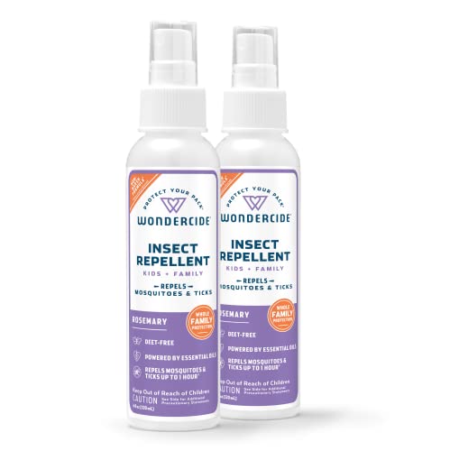 Wondercide Bug Repellent - Natural Essential Oils, DEET-Free, Safe for All Ages - 4oz 2-Pack