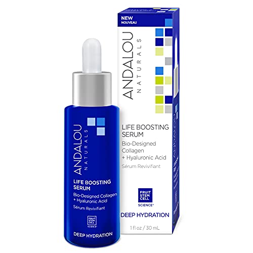 Andalou Naturals Face Serum - Deep Hydration, Vegan Collagen & Hyaluronic Acid - 1 Fl. Oz.