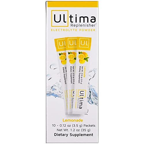 New Ultima Hydrating Electrolyte Powder - Supports Hydration, Vegan, Non-GMO - Lemonade, 10 Pack