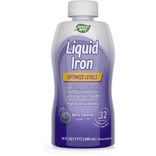 Nature's Way Liquid Iron - Restores Energy, Sugar-Free Berry Flavor, Gluten-Free - 16 Fl. Oz.