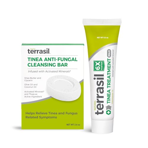 Terrasil Antifungal Cream - Treats Tinea, Ringworm, Athlete's Foot, 1% Clotrimazole - 0.5oz Tube