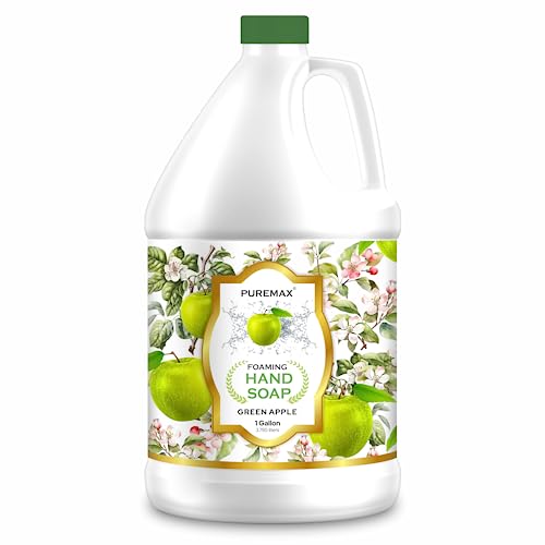 Puremax Foaming Hand Soap Refill - Deep Cleansing, Green Apple Scent, All-Natural - 128 Fl Oz