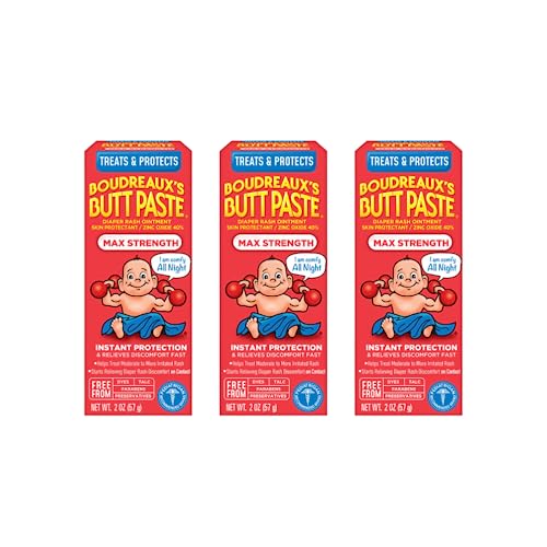 Boudreaux's Butt Paste Diaper Cream - Fast Relief, Pediatrician Recommended - 3 Pack, 2 oz Tubes