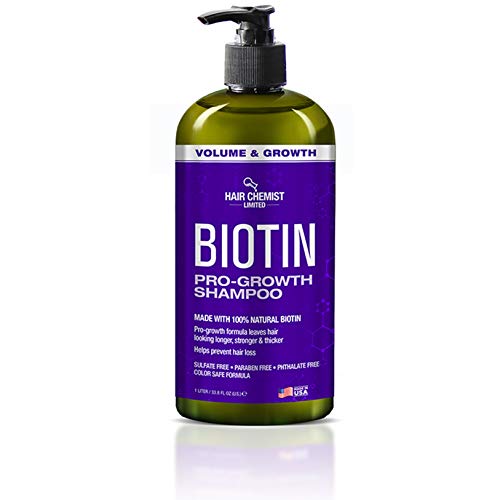 Hair Chemist Biotin Pro-Growth Shampoo - Promotes Thicker Hair, Strengthens & Cleanses - 33.8oz