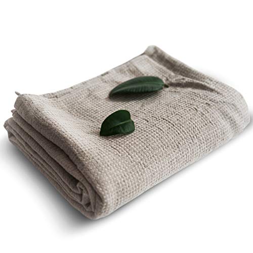 Pure 100% Linen Bath Towel - Ultra-Absorbent, Quick-Dry, Soft for Sensitive Skin - 30x60in