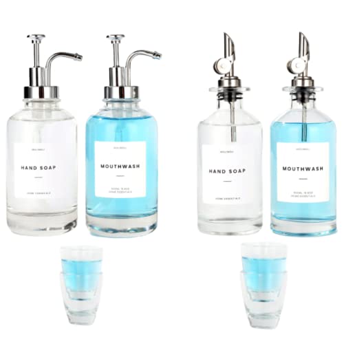 Molimoli Soap Dispenser Set - Versatile Glass Bottles with Food-Grade Pumps & Labels - 500ml