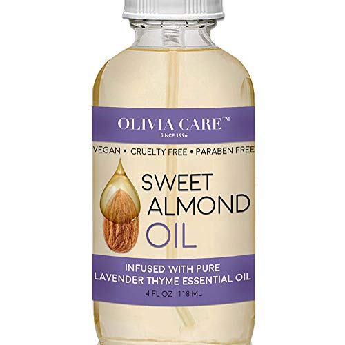 Olivia Care Body Oil - Hydrating & Soothing Sweet Almond & Lavender, 100% Natural - 8oz