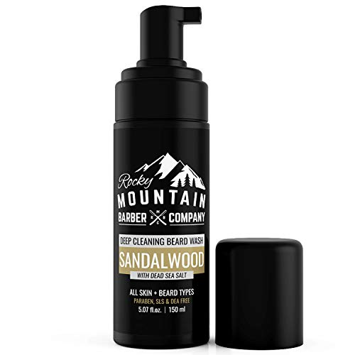 Rocky Mountain Barber Company Beard Shampoo - Sandalwood Scent, Vitamin B5, 5 oz