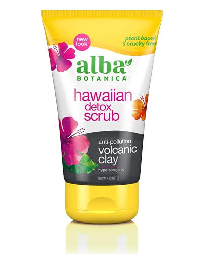 Alba Botanica Body Scrub - Anti-Pollution Volcanic Clay, Nourishing Botanicals - 4 Oz