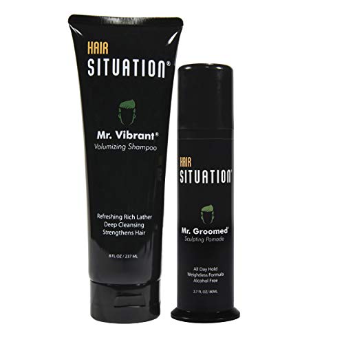Hair Situation Groomed Pomade & Vibrant Shampoo - All-Day Hold, Volumizing, Paraben-Free - 8oz