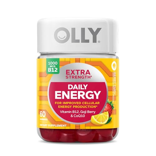 OLLY Vitamin B12 Gummies - Boost Energy Naturally, Caffeine-Free, Berry Yuzu Flavor - 60 Count