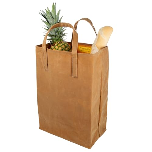 Colony Co. Canvas Bag - Durable, Handmade Organic Cotton & Beeswax, Plastic-Free - 17x12x7in