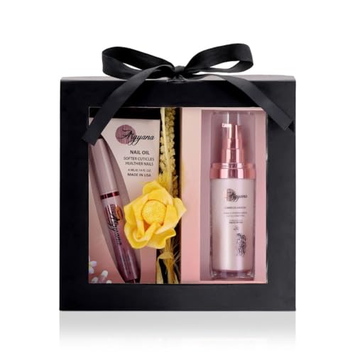 Argyana Gift Set for Hair & Nails - Nourishing Serum & Cuticle Oil, Vanilla & Jasmine - 2 Pc