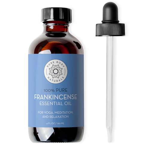 Pure Body Naturals Frankincense Essential Oil - Relaxation & Meditation, Vegan - 4 fl oz