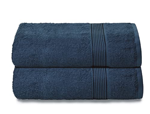 Belizzi Home Cotton Bath Towel Set - Ultra Absorbent, Quick Dry, Natural, 28x55 inches - 2 Pack