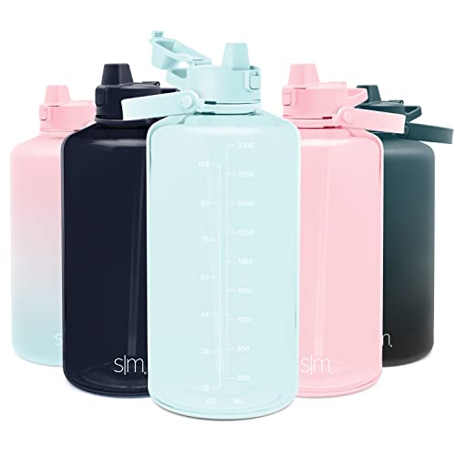 Simple Modern 1 Gallon Water Bottle - BPA-Free, Leakproof, Motivational Markers - Seaside