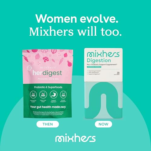 MIXHERS Digestion Probiotic - Supports Gut Health & Metabolism, Plant-Based - 30 Packets