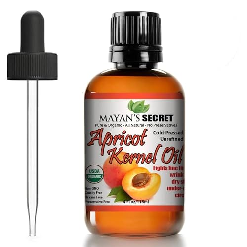 Mayan’s Secret Apricot Kernel Body Oil - Moisturizing, USDA Organic, Rich in Vitamins - 4oz