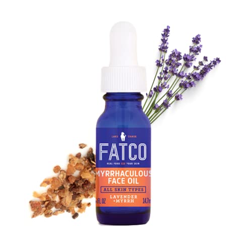 FATCO Myrrhaculous Face Oil - Nourishing Anti-Aging Serum, Organic Lavender & Myrrh - 0.5 fl oz