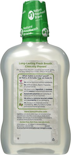 Tom's of Maine Mouthwash - Long Lasting Fresh Breath, Natural Ingredients - Cool Mint, 16oz, 3 Pack