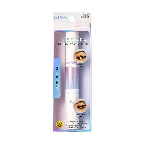 KISS Falscara Eyelash Adhesive - Biotin & Vitamin E Infused, All-Day Comfortable Wear - 0.25oz