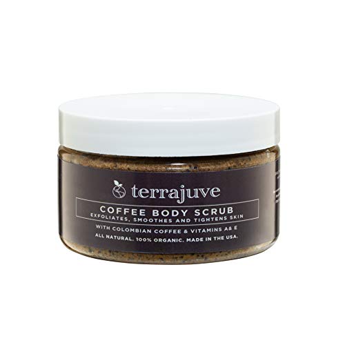 Terrajuve Coffee Body Scrub - Exfoliates, Tightens Skin with Organic Ingredients - 12oz