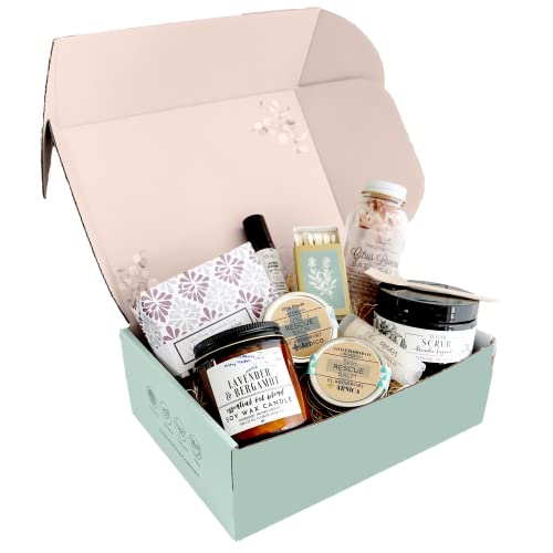 The Little Flower Soap Co Bath & Body Gift Set - Relaxation Essentials, Handmade Treats - 8 Items