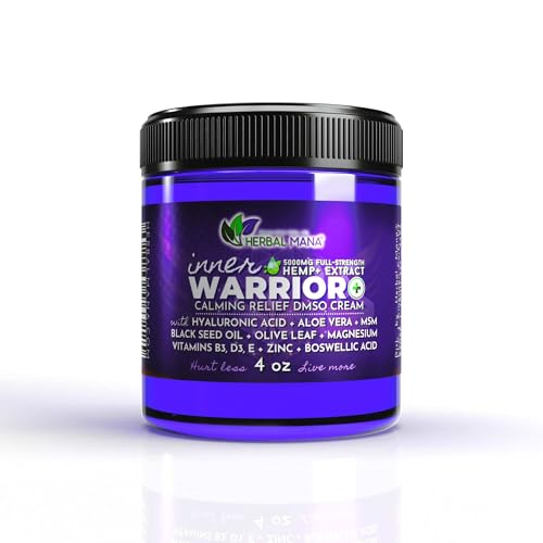 Herbal Mana Inner Warrior Cream - Muscle Relief & Nerve Calming, Organic Ingredients - 5000mg