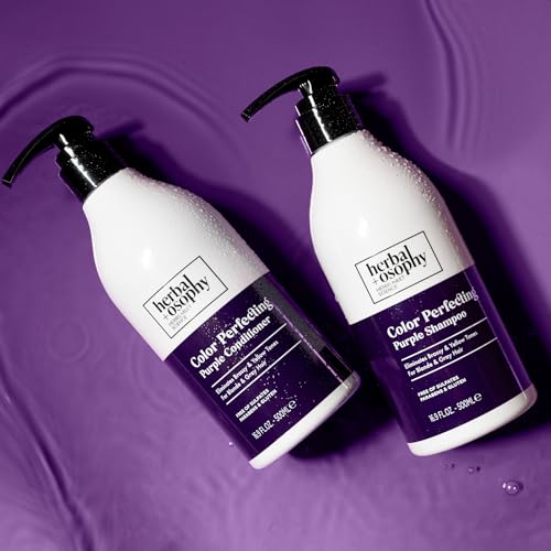 Salon-Quality Purple Shampoo & Conditioner Set - Tones, Hydrates & Repairs Blonde/Grey Hair - 12oz