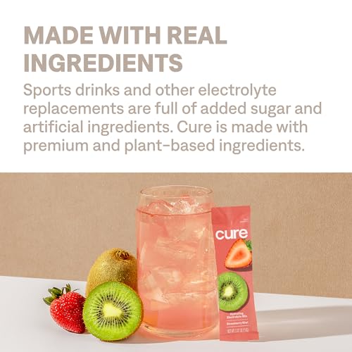 Cure Hydration Electrolyte Drink Mix - Rapid Dehydration Relief, Plant-Based, Non-GMO - 14 Packets