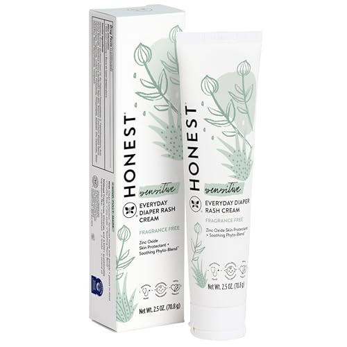 The Honest Company Diaper Rash Cream - Moisturizing Zinc Oxide Relief, NEA Recognized - 2.5 oz