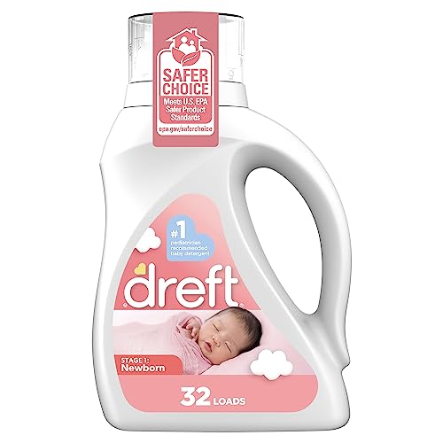 Dreft Concentrated Laundry Detergent - Gentle on Sensitive Skin, Hypoallergenic - 32 Loads