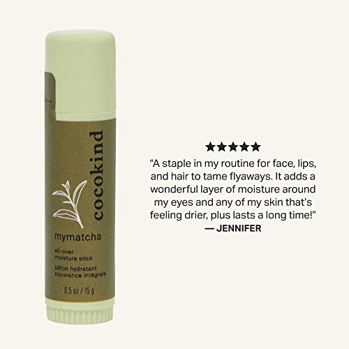 Cocokind Mymatcha Moisture Stick - Hydrates Dry Skin & Lips, Organic Matcha & Coconut Oil - 0.5 Oz