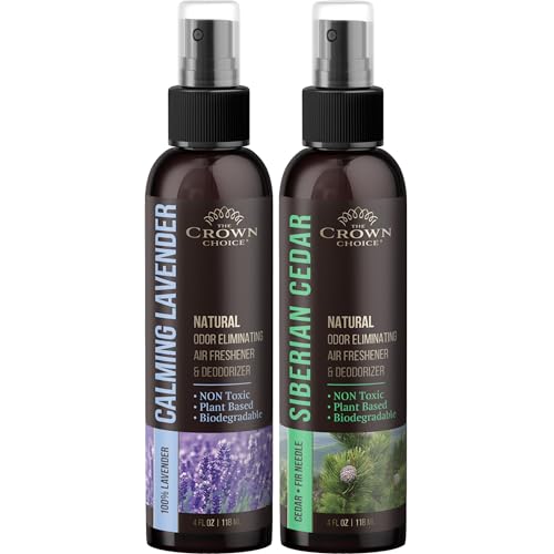 Calming Air Freshener Spray - Cedarwood & Lavender Odor Eliminator, Safe for Kids & Pets - 2PK, 4oz