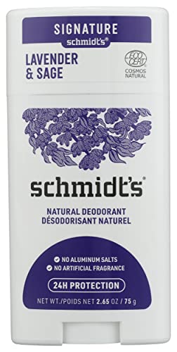 Schmidt's Natural Deodorant - 24-Hour Odor Protection, Lavender & Sage, Vegan - 2.65oz