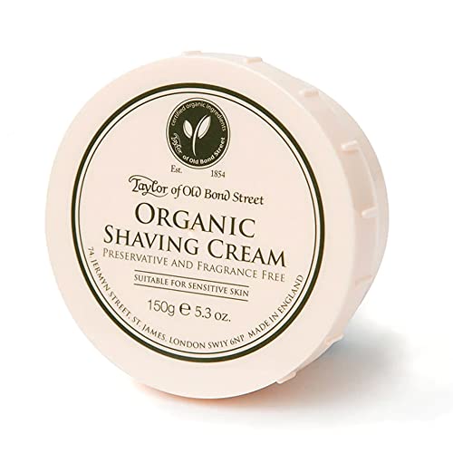 Taylor of Old Bond Street Shaving Cream - Gentle on Skin, Organic Aloe & Jojoba - 5.3oz