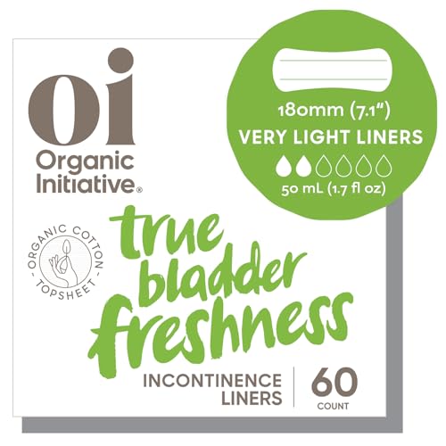 Oi Organic Initiative Incontinence Liners - Breathable, Hypoallergenic, Biodegradable - 60 Count