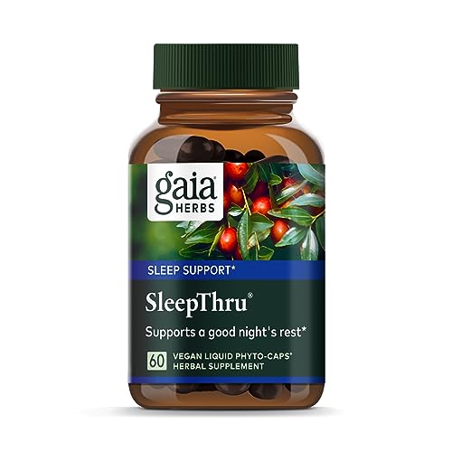 Gaia Herbs SleepThru - Natural Sleep Support with Ashwagandha & Passionflower - 60 Vegan Caps