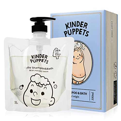 Kinder Puppets Baby Shampoo & Body Wash - Gentle, Tear-Free, Natural Ingredients - 11.15 Fl. Oz