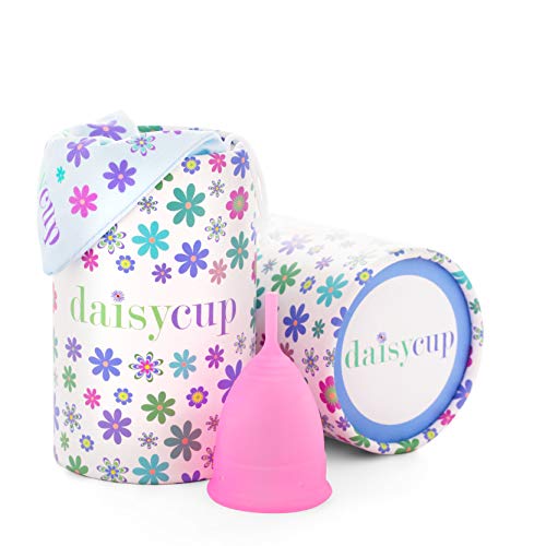 DaisyCup Menstrual Cup - 12 Hour Leak-Free Comfort, Toxin-Free Silicone - Small for Light Flow