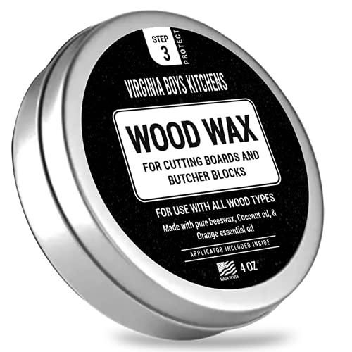 Natural Wood Wax - Restores & Hydrates, Food Grade Coconut Oil & Beeswax - Includes Applicator