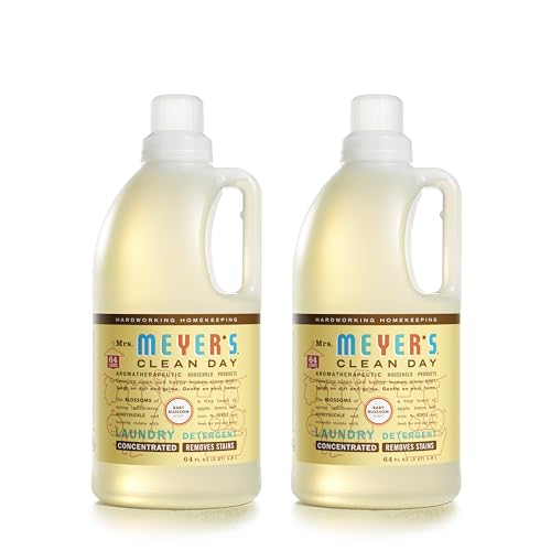 Mrs. Meyer's Clean Day Laundry Detergent - Gentle Plant-Derived Formula, Baby Blossom Scent - 64oz