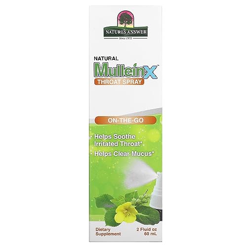 Nature's Answer Mullein-X Throat Spray - Soothes Irritated Throat, Clears Mucus - 2oz