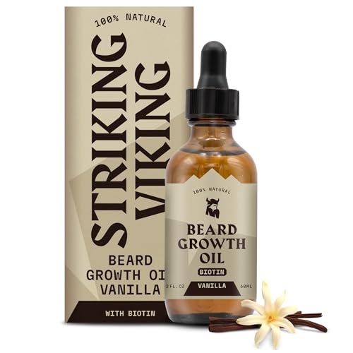 Striking Viking Beard Growth Oil - Thickens & Conditions, Naturally Derived Vanilla - 2 Fl Oz