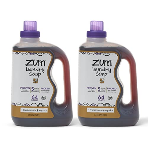 Indigo Wild Zum Clean Laundry Soap - Plant-Based, Natural Ingredients - Frankincense & Myrrh, 64oz