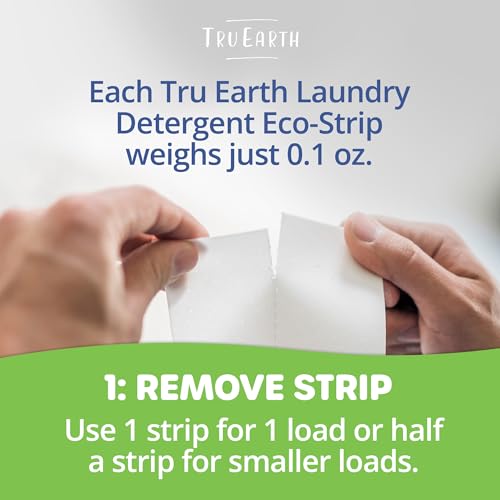 Tru Earth Laundry Detergent Sheets - Gentle, Vegan, Paraben-Free, Unscented - Up to 64 Loads