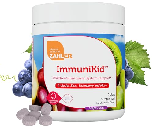 Zahler Kids Vitamins - Immune Support with Elderberry & Zinc, Kosher Chewable Tablets - 60 Count